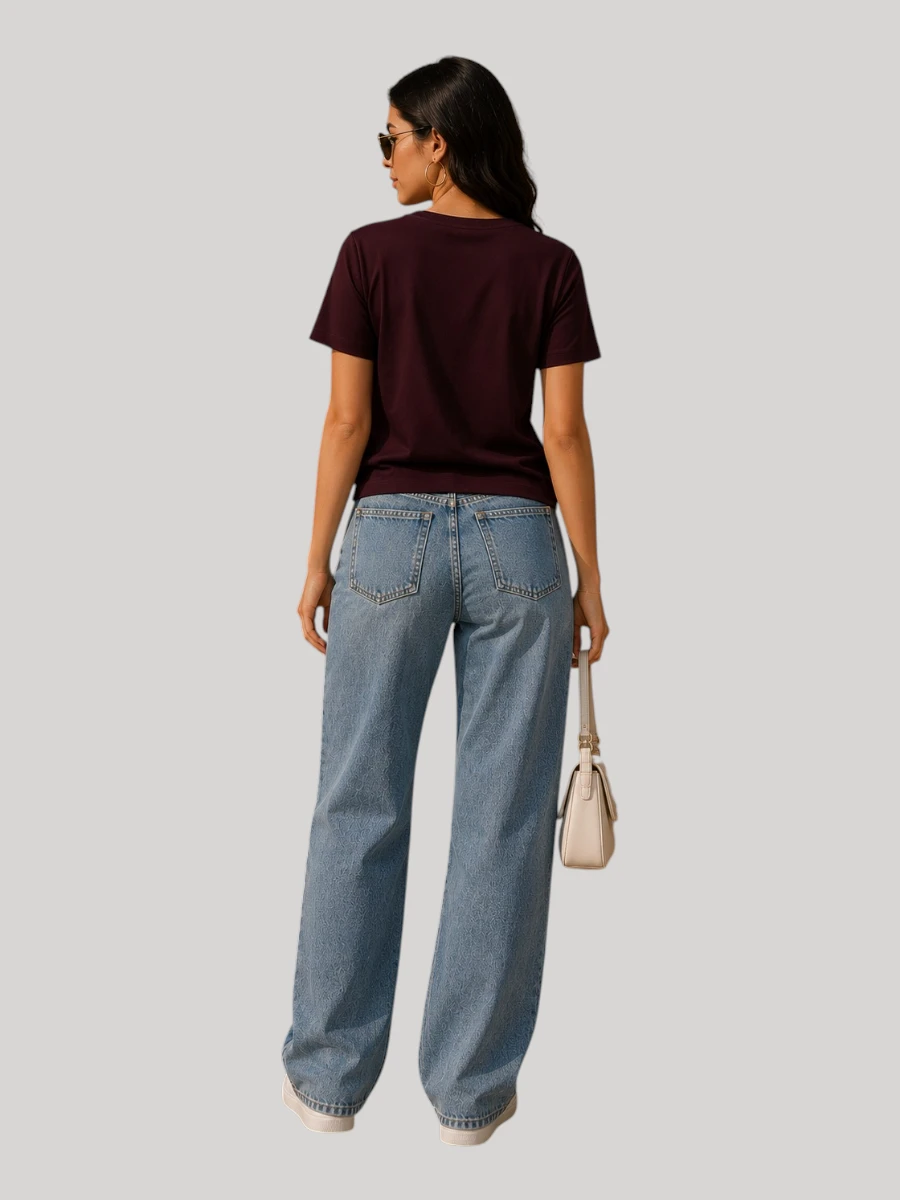 ZYNI Premium Plain Maroon Cotton T-Shirt for Women in soft 100% cotton with comfortable regular fit