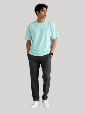 Premium Plain Mint Green T-Shirt for Men by ZYNI