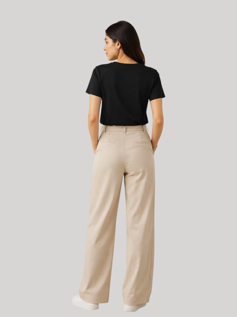 ZYNI Premium Plain Black T-Shirt for Women - Image 2