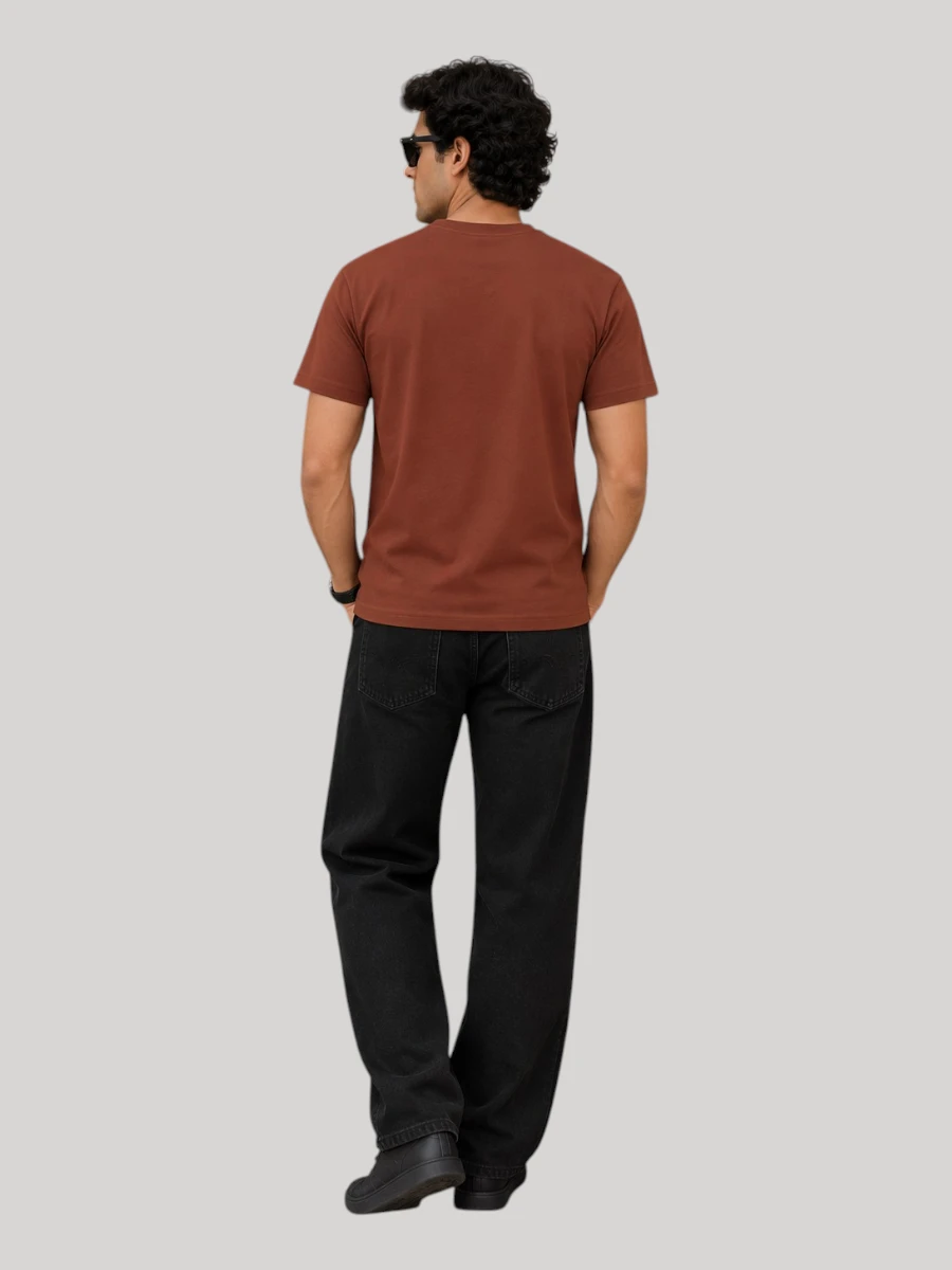 ZYNI Premium Plain Copper Cotton T-Shirt for Men - Image 2