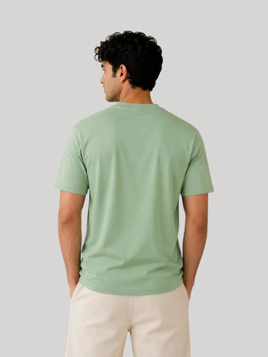 ZYNI Premium Plain Jade Green T-Shirt for Men - Image 2
