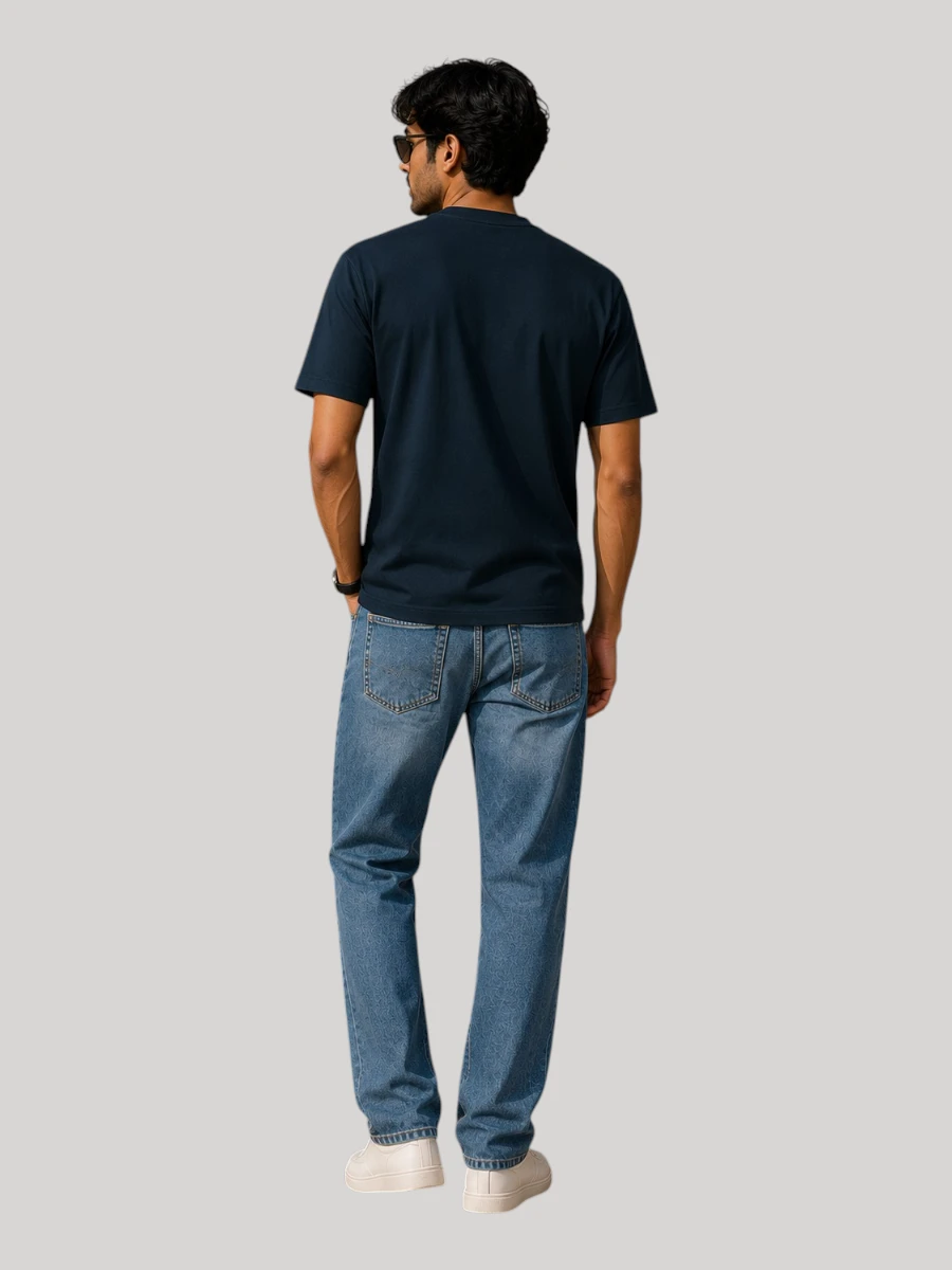 ZYNI Premium Plain Petrol Blue Cotton T-Shirt for Men in soft 100% cotton with comfortable regular fit