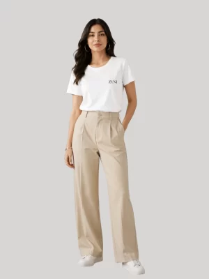 ZYNI Premium Plain White T-Shirt for Women