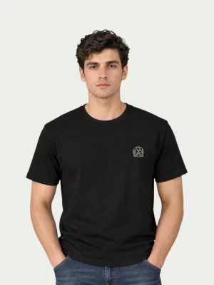 ZYNI Minimalist Emblem Embroidered Crew T-Shirt