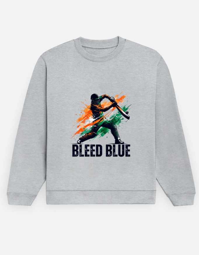 Bleed Blue Cricket Graphic Men's Crewneck Sweatshirt - Image 5