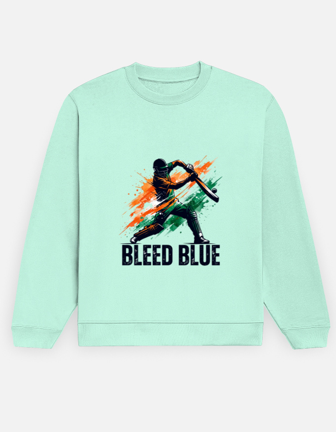 Bleed Blue Cricket Graphic Men's Crewneck Sweatshirt - Image 3