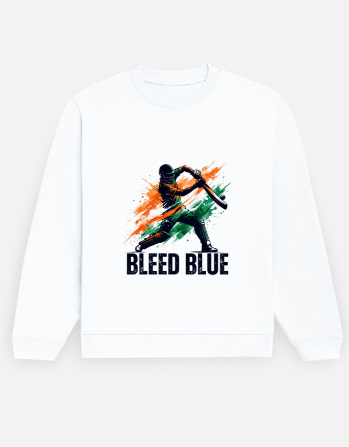 Bleed Blue Cricket Graphic Men's Crewneck Sweatshirt