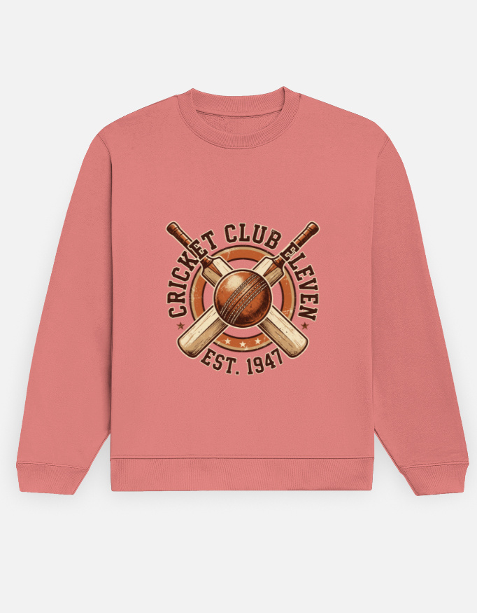 Cricket Club Eleven Vintage Graphic Men's Crewneck Sweatshirt - Image 9