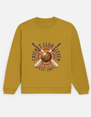 Cricket Club Eleven Vintage Graphic Men's Crewneck Sweatshirt