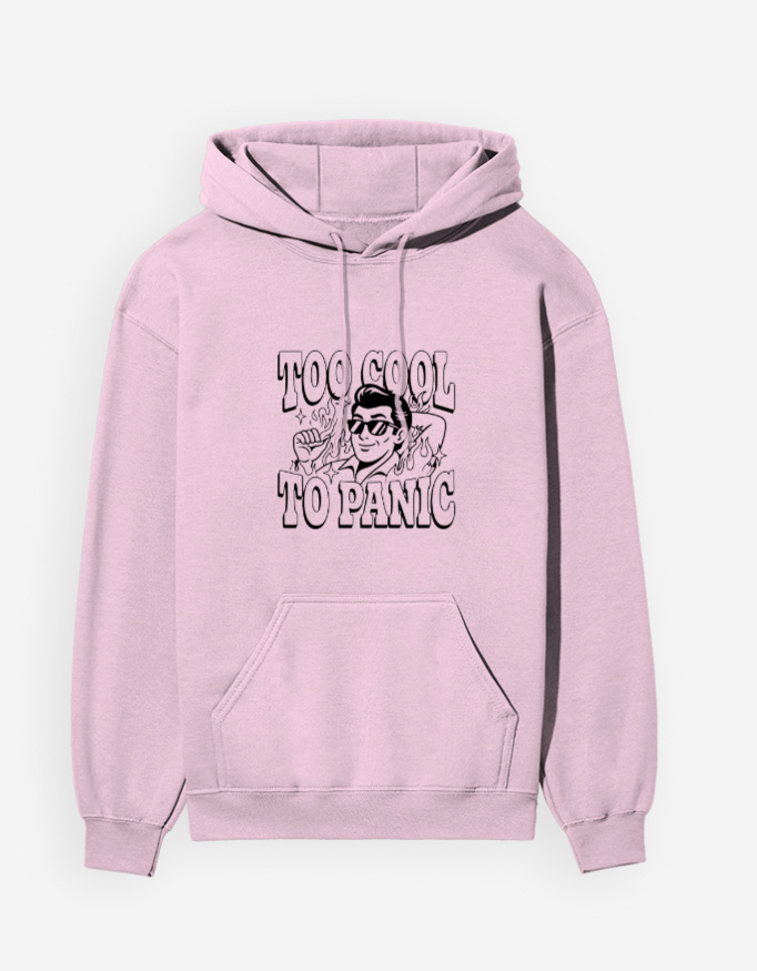 Men's "Too Cool To Panic" Retro Graphic Hoodie - Image 5