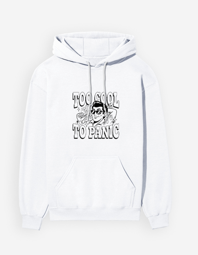 Men's "Too Cool To Panic" Retro Graphic Hoodie
