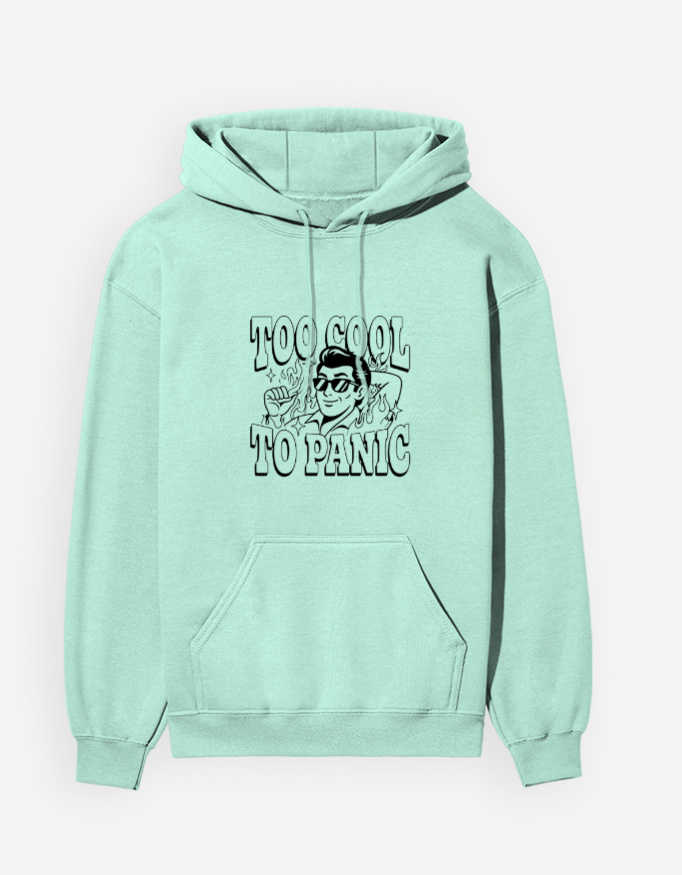 Men's "Too Cool To Panic" Retro Graphic Hoodie - Image 9