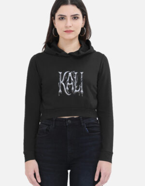 Kali Liquid Chrome Graphic Female Cropped Hoodie