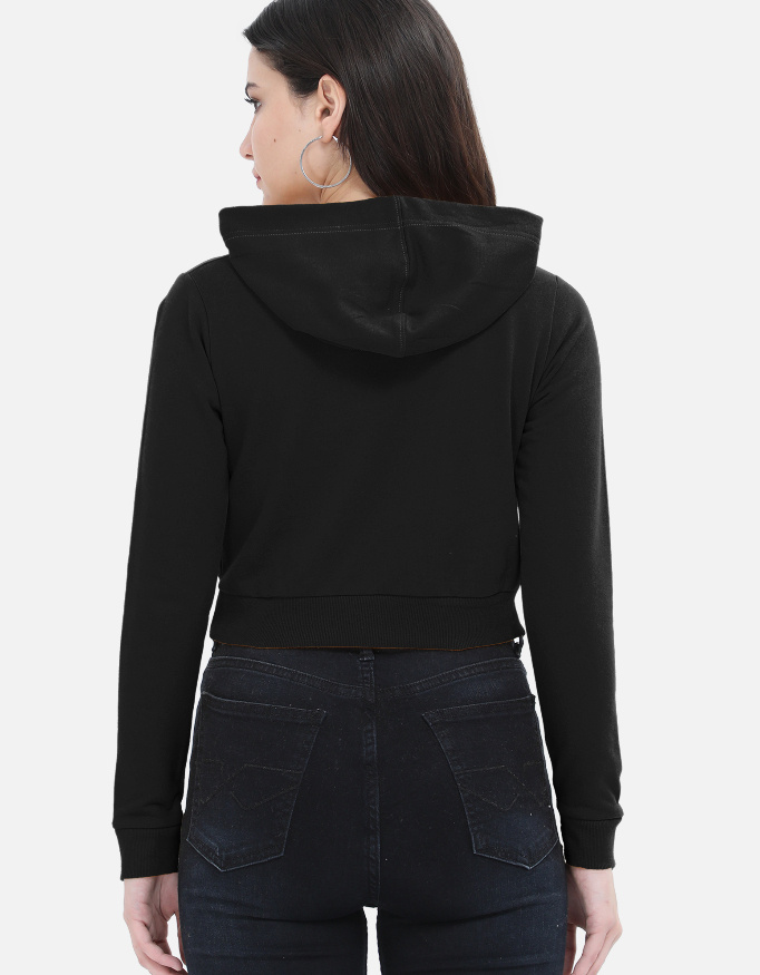 The "PEACE" Graphic Cropped Hoodie - Image 2