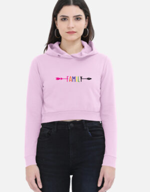 Cozy Crop "FAMILY" Graphic Heavyweight Hoodie
