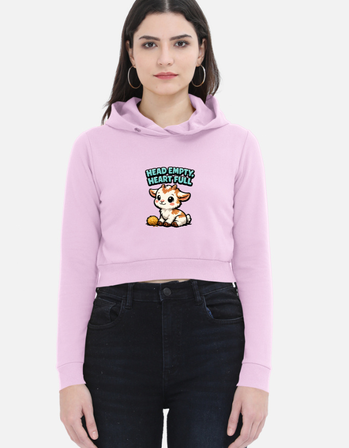Head Empty Heart Full Women's Cropped Hoodie