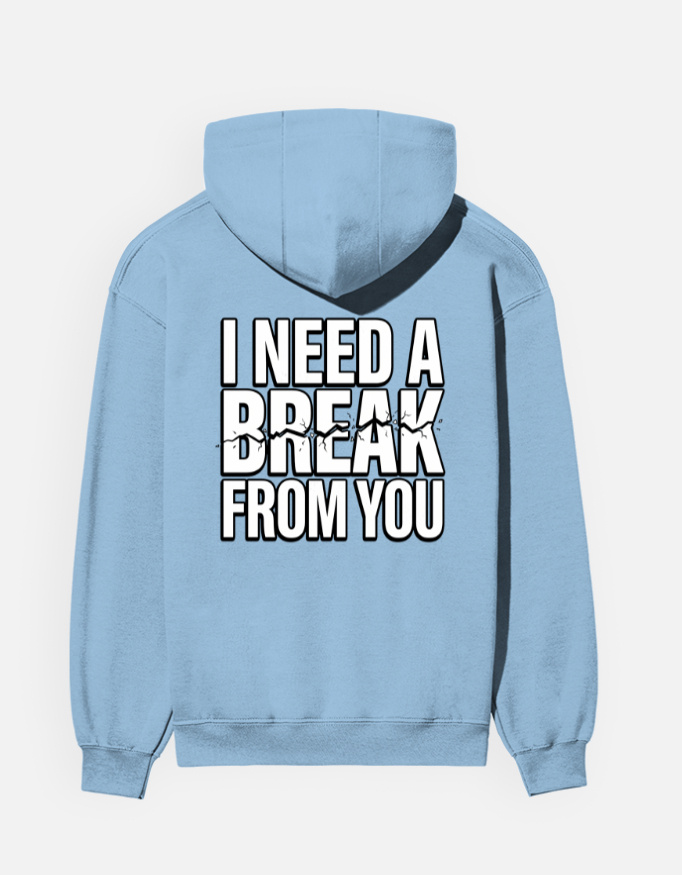 "I Need A Break From You" Men's Graphic Hoodie - Image 3