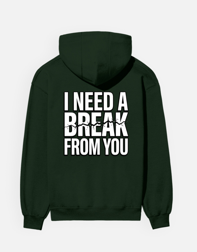 "I Need A Break From You" Men's Graphic Hoodie - Image 5