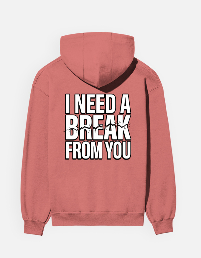 "I Need A Break From You" Men's Graphic Hoodie - Image 7