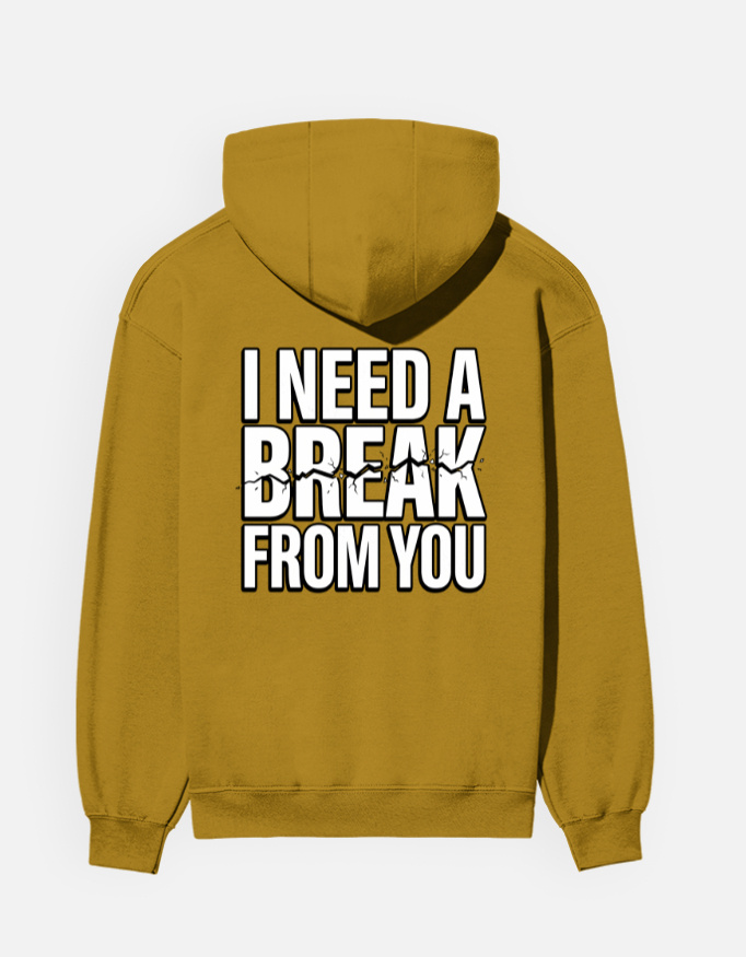 "I Need A Break From You" Men's Graphic Hoodie - Image 9