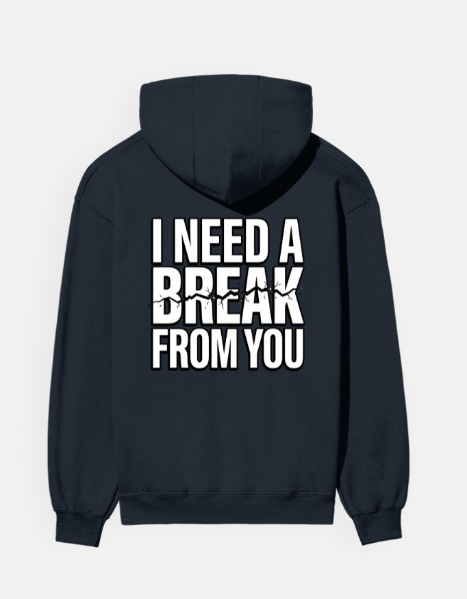 "I Need A Break From You" Men's Graphic Hoodie - Image 11