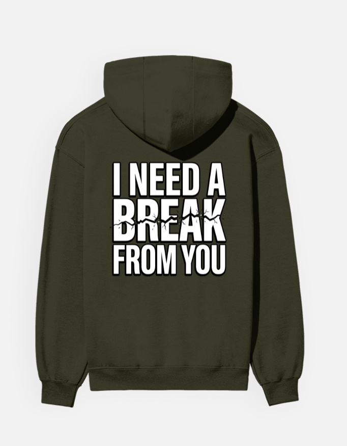 "I Need A Break From You" Men's Graphic Hoodie - Image 13