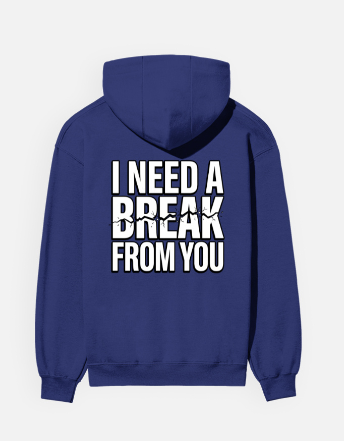 "I Need A Break From You" Men's Graphic Hoodie - Image 15