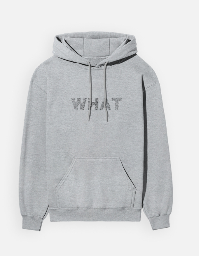 The "WHAT" Minimalist Heavyweight Graphic Hoodie - Image 3