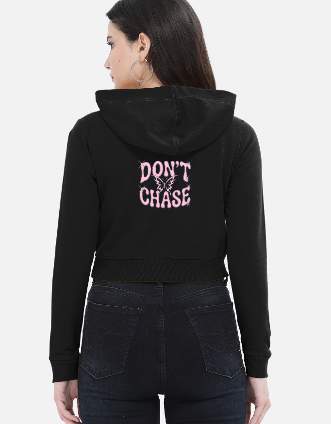 Women's "DON'T CHASE" Heavyweight Luxury Cropped Hoodie - Image 5