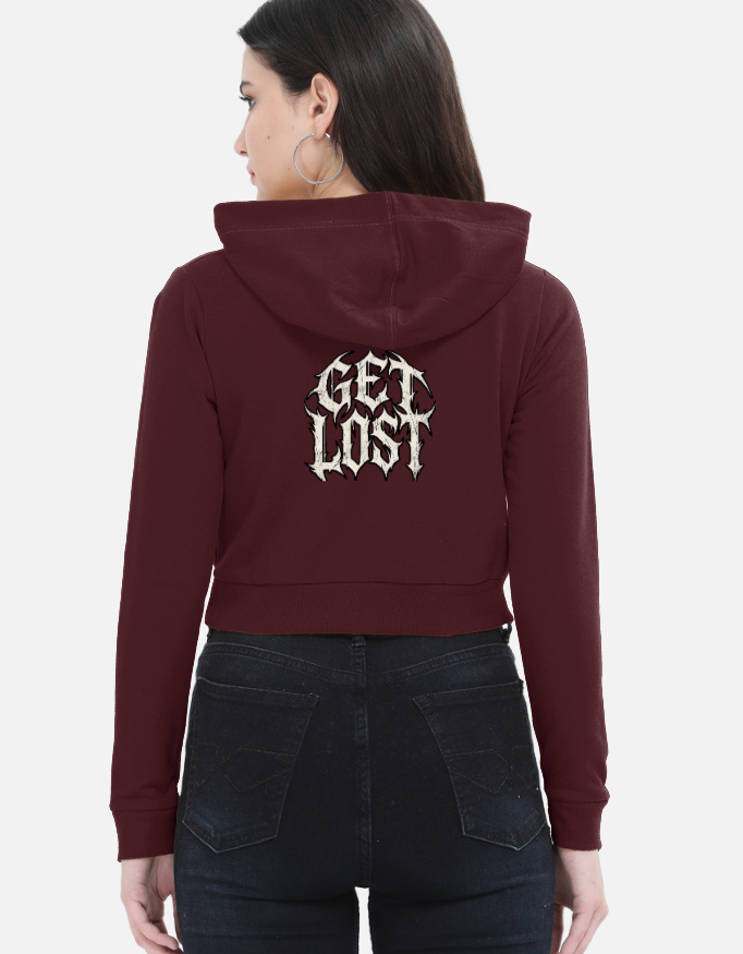 Women's "GET LOST" Heavyweight Luxury Cropped Hoodie - Image 5