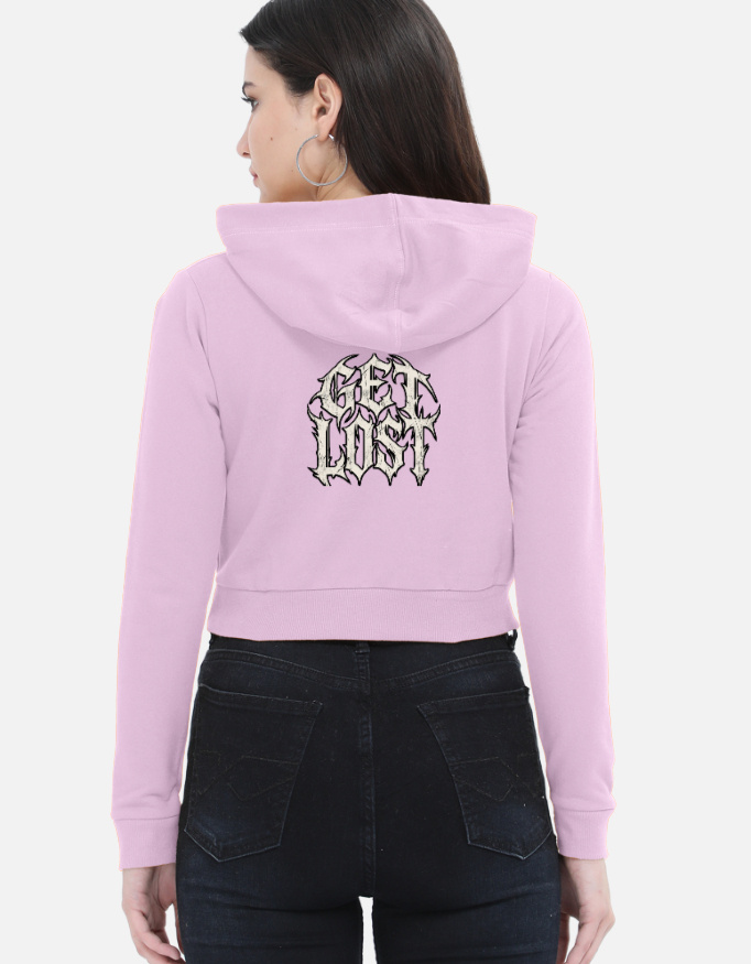 Women's "GET LOST" Heavyweight Luxury Cropped Hoodie - Image 7
