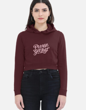 Women's "PLEASE GET LOST" Heavyweight Cropped Hoodie