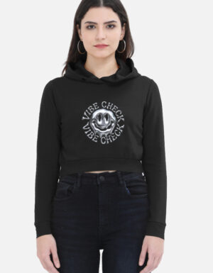 Women's Premium "Vibe Check" Cropped Hoodie