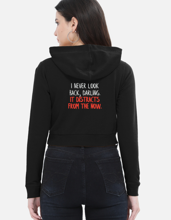 Women's ZYNI Statement Graphic Cropped Hoodie - Image 3