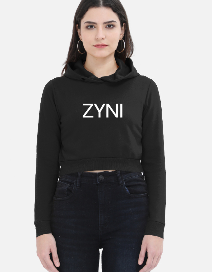 Women's ZYNI Statement Graphic Cropped Hoodie - Image 4