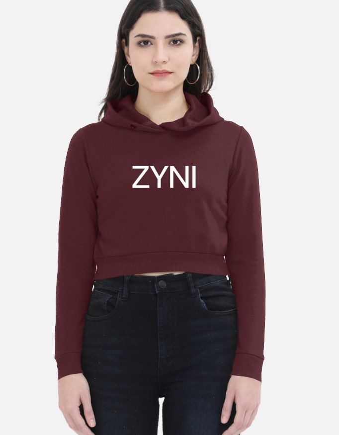 Women's ZYNI Statement Graphic Cropped Hoodie - Image 6