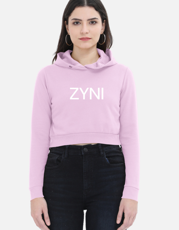 Women's ZYNI Statement Graphic Cropped Hoodie