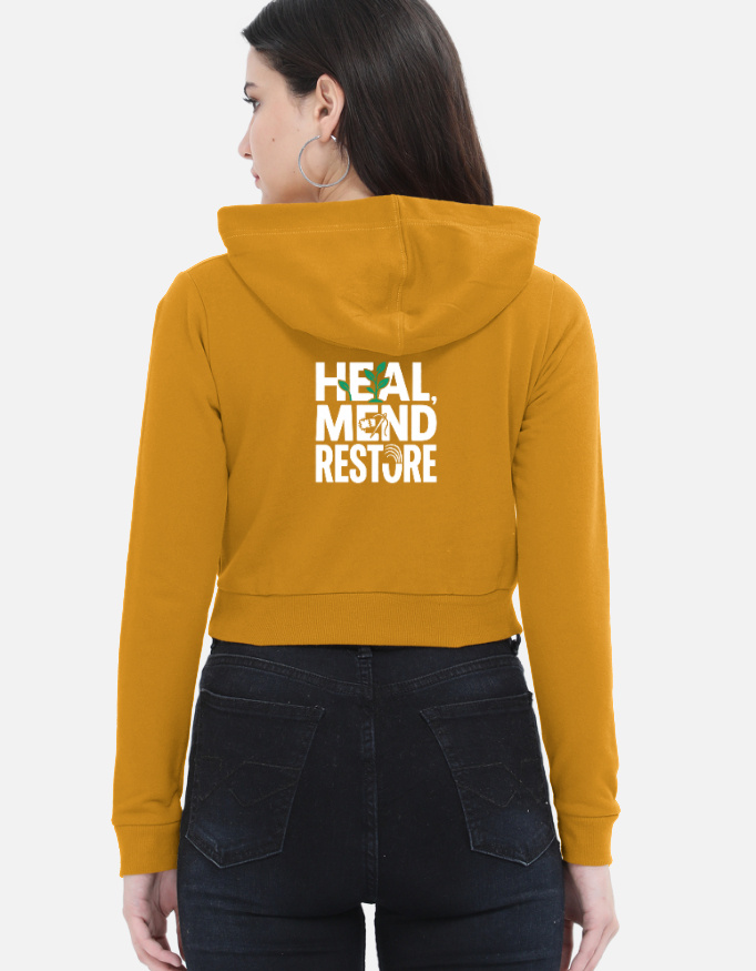 Women's ZYNI Heal Mend Restore Cropped Hoodie