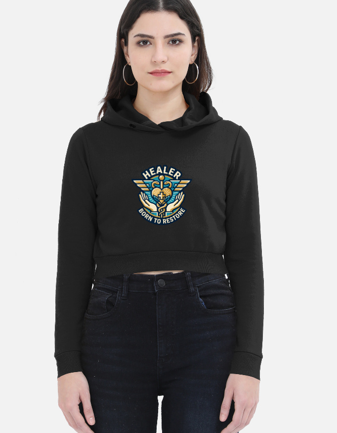 Women's ZYNI Healer Graphic Cropped Hoodie
